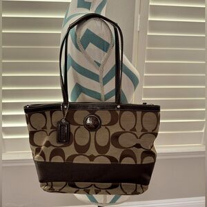 Coach Signature Fabric Stripe Tote
